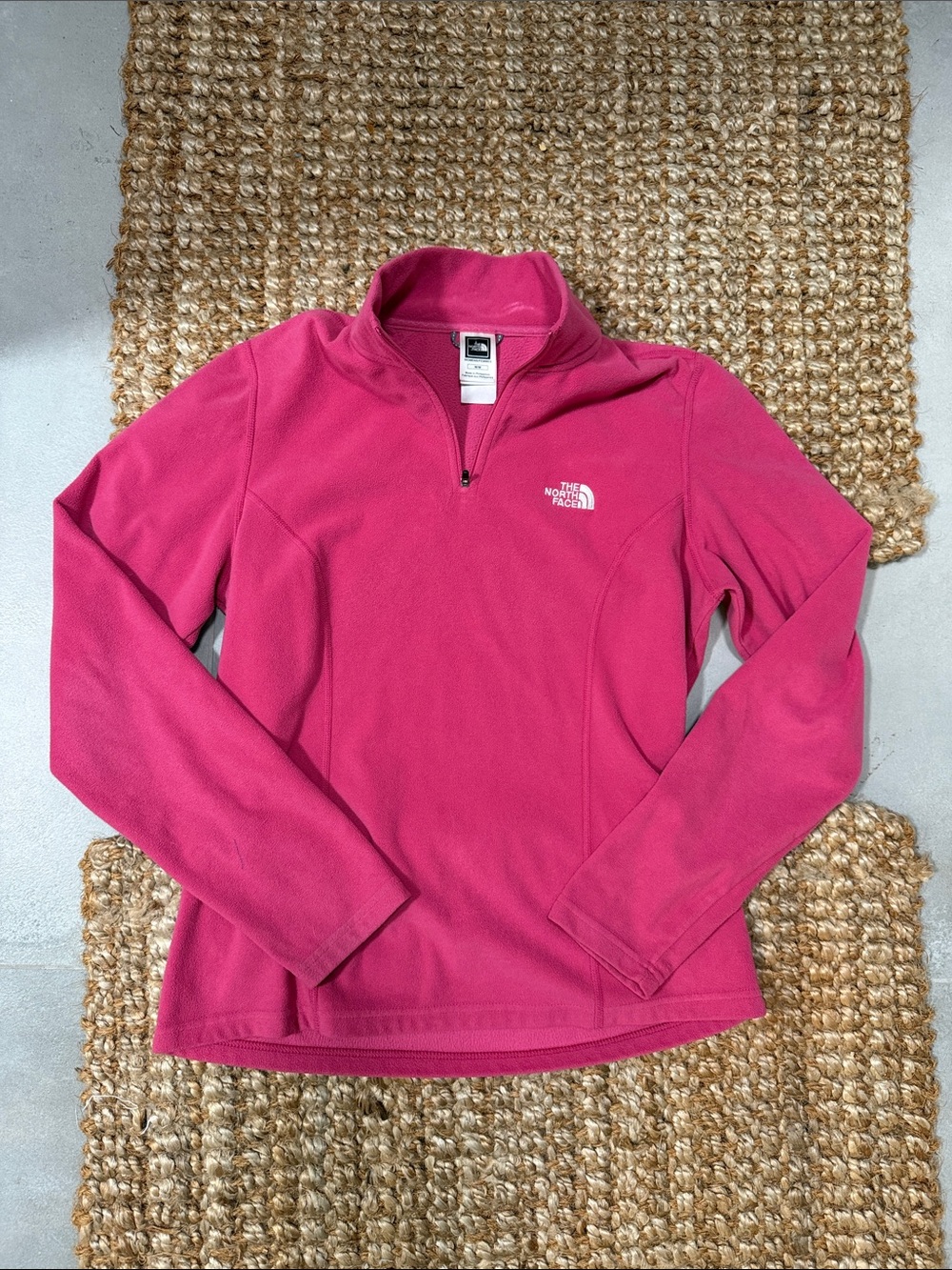 The North Face Women's Hot Pink Quarter-Zip Fleece Pullover